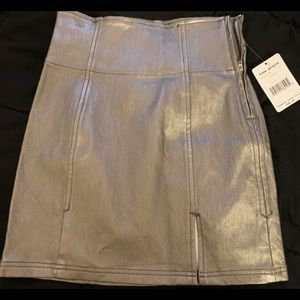 Silver free people skirt